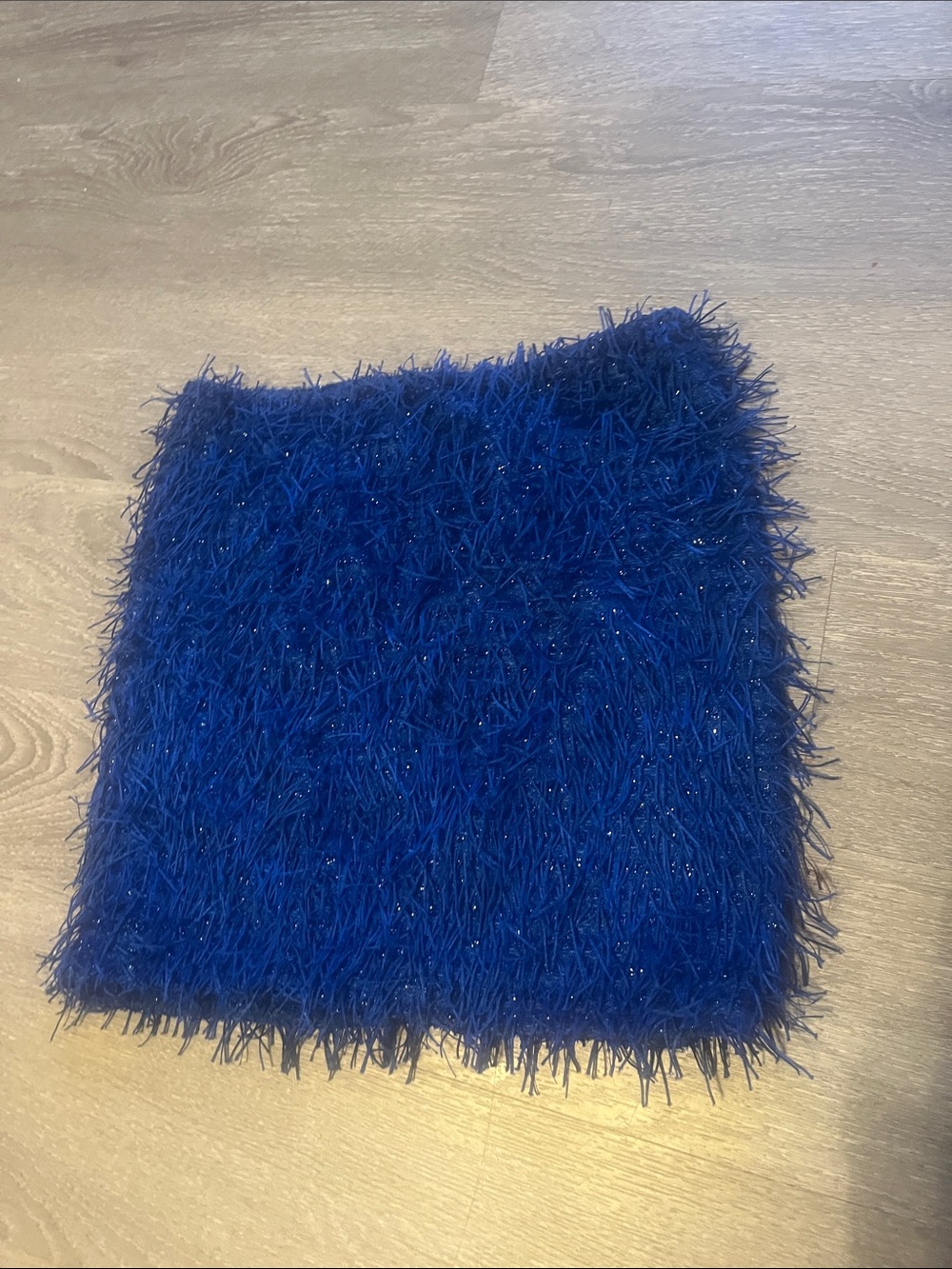 Royal Blue Shaggy Faux Fur Pillow Cover